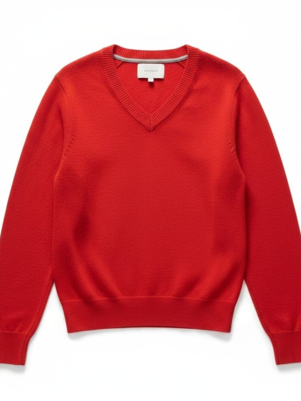 Brochu Walker Moni Vee Cashmere V-Neck Sweater Red Size M Luxury Knitwear - Picture 4 of 6